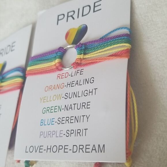 ❤ PRIDE wax rope braided set of  2 bracelets - Picture 7 of 9